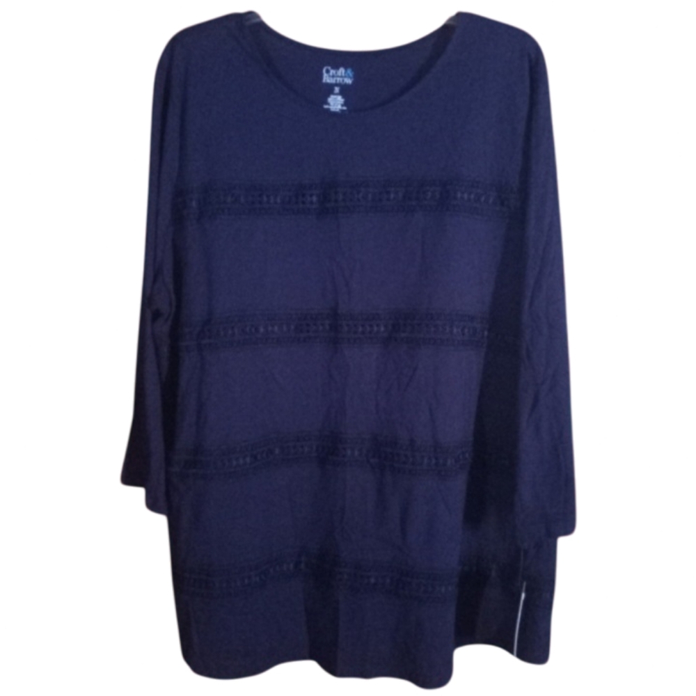 NWT Croft & Barrow Size 2X Navy Blue Top